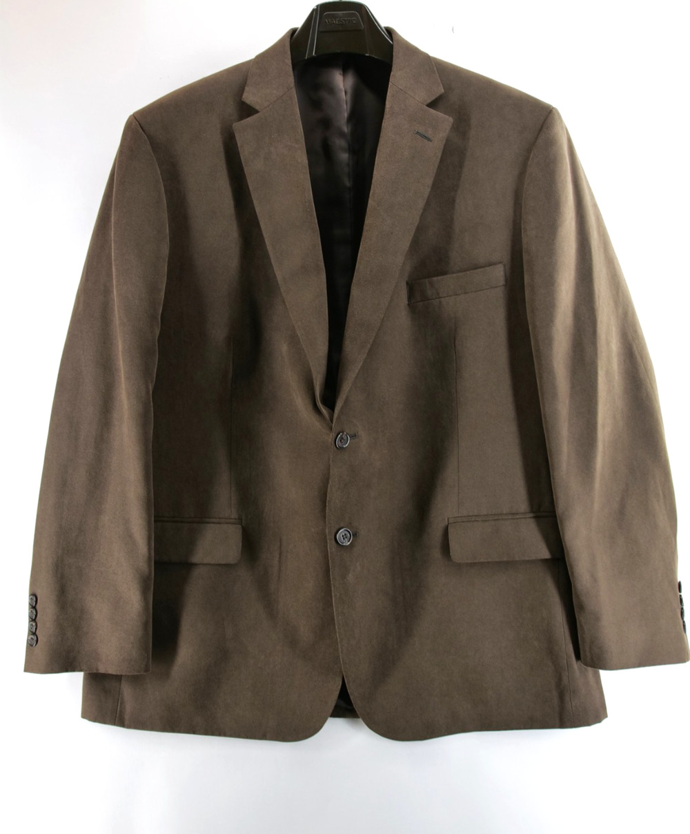 TASSO ELBA Mens 46R Twill Brown Blazer Casual Suit Jacket